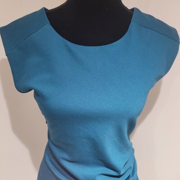 Kaffe Women's India Pencil Dress Size Small Turquoise Business Casual Bodycon - Picture 10 of 12